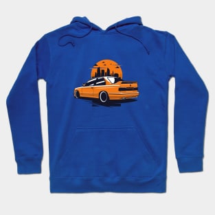 Orange E30 M classic city skyline Hoodie